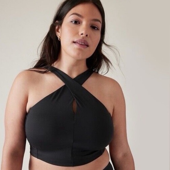 NWT! Athleta Black Crossed Bikini Top D-DD - Multiple Sizes💙 - Picture 1 of 9